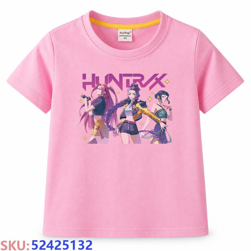 KPop Dämonenjäger Kinder-Cartoon-Print T-Shirt