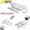 32HP Motorcycle Chrome Exhaust Muffler Tube Case For BMW K750 M1 M72 R71 R12 Dnepr MT12 Retro Modified Muffler System