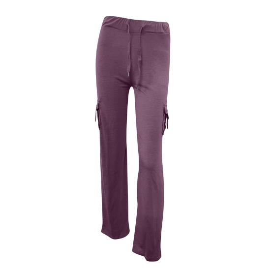 Women Cargo Pants Solid Color Multi-Pocket Loose Casual Sweatpants Solid Color Wide Leg