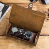 HIRAM Watch Watch Collection Easy To Holds 3 Gift Case, Box, Storage, Carry, Watches, Cylindrical, Leather, Compact,