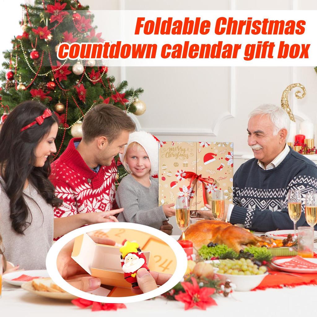 Christmas Calendar Advent Boxes 2025 Empty Calendar Advent Box Foldable Christmas 24 Days Calendar Gift Filling Box for Festival