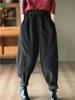 Corduroy  Autumn Winter Pants Casual High Waist Warm Women Pantalones Vintage Ankle-length Jogger Fashion Trousers