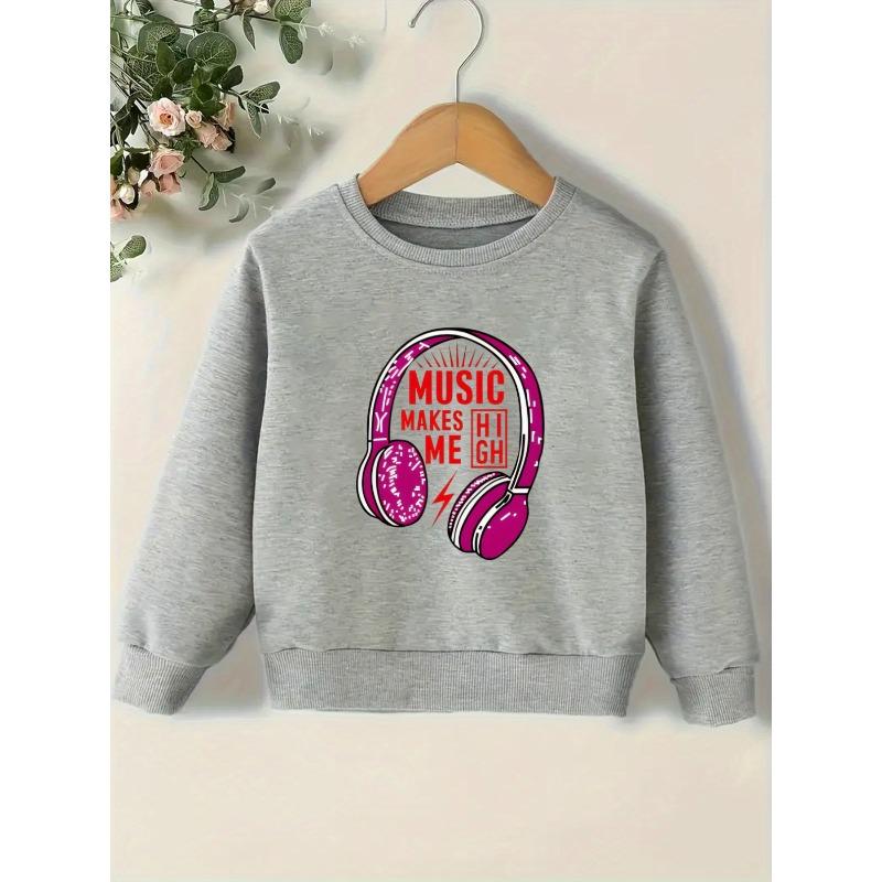 Cute Print Pattern Easy Sweet Baby Girl Spring Thin Round Neck Sweatshirt