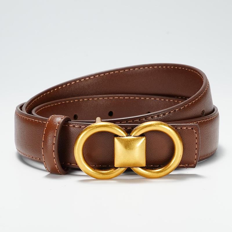 Women's Belt Dress for Women with Skirts and Decorative Women's Smooth Buckle Belt Versatile Thin Belt