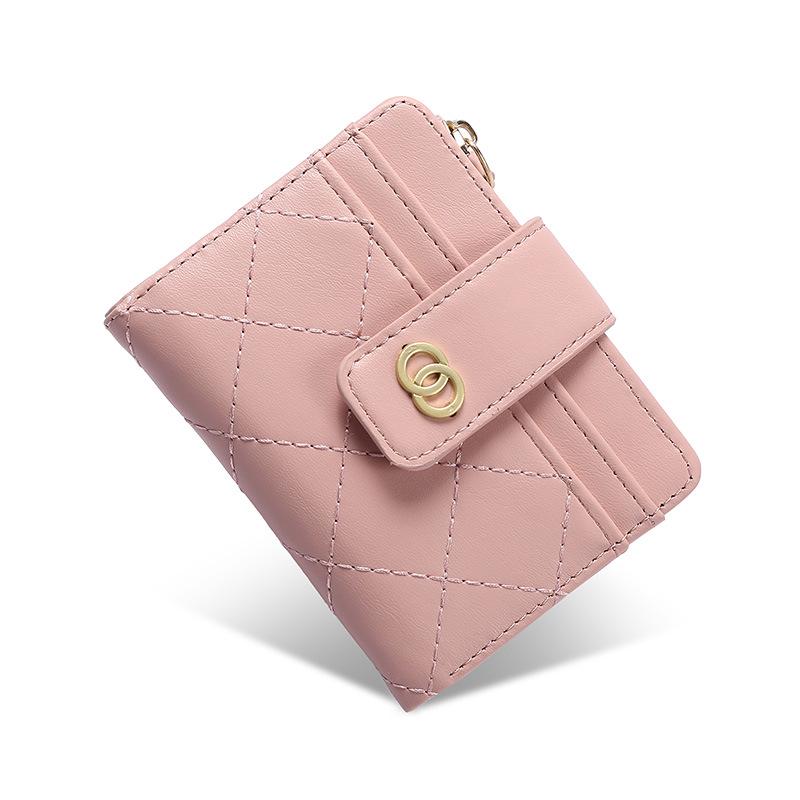 2024 Spring Women's High-End Zipper Coin Purse: Short Solid Color Wallet & Card Holder