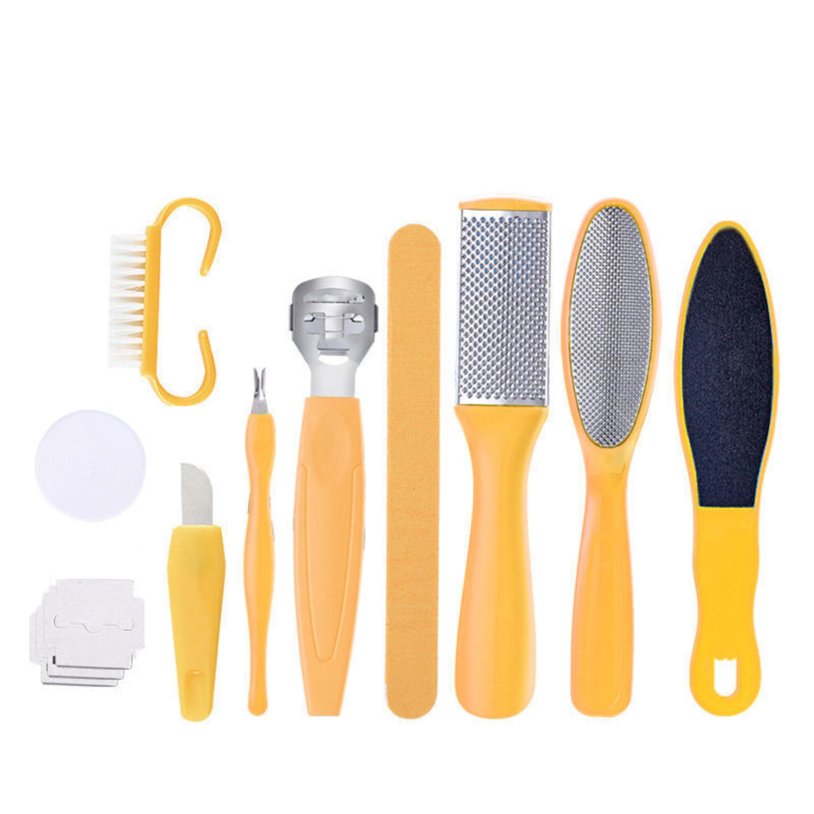 

10 Piece Set Of Household Foot Scraper For Removing Dead Skin And Rubbing Foot Plates one size жёлтый