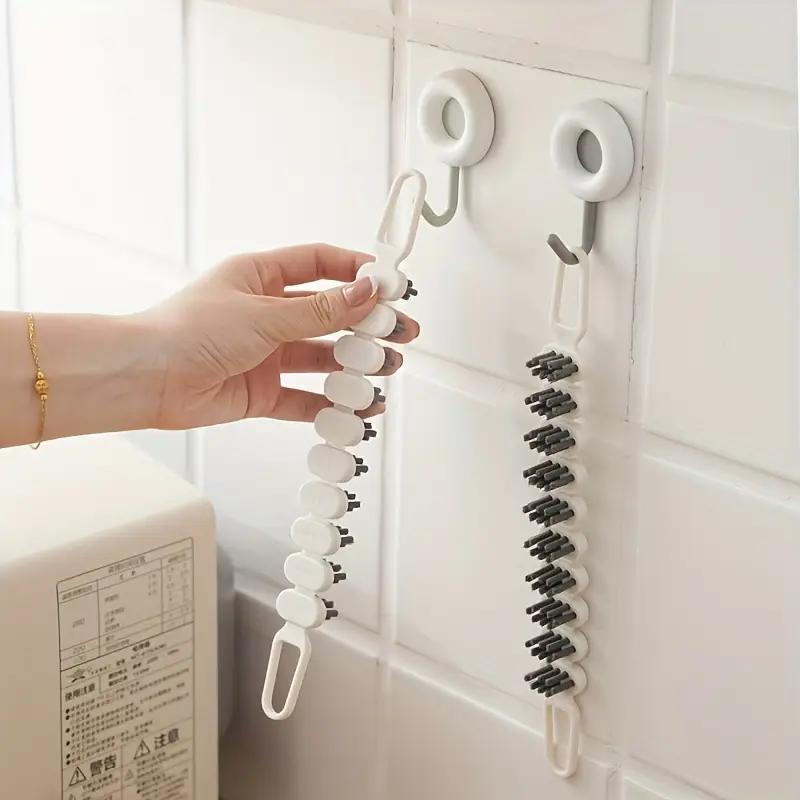 Flexible U-shaped Cleaning Brush for Faucets and Crevices In The Bathroom