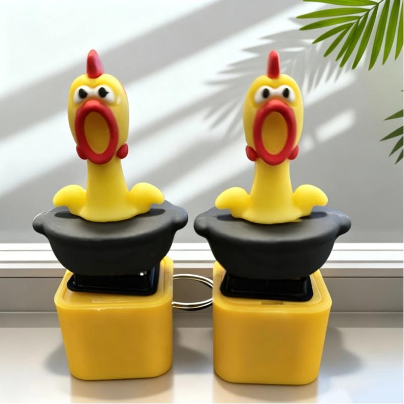 1Pcs Stress Relief Fidget Toy Funny Screaming Chicken Sound Light Keychain Cute Bag Pendant Novelty Desk Ornament