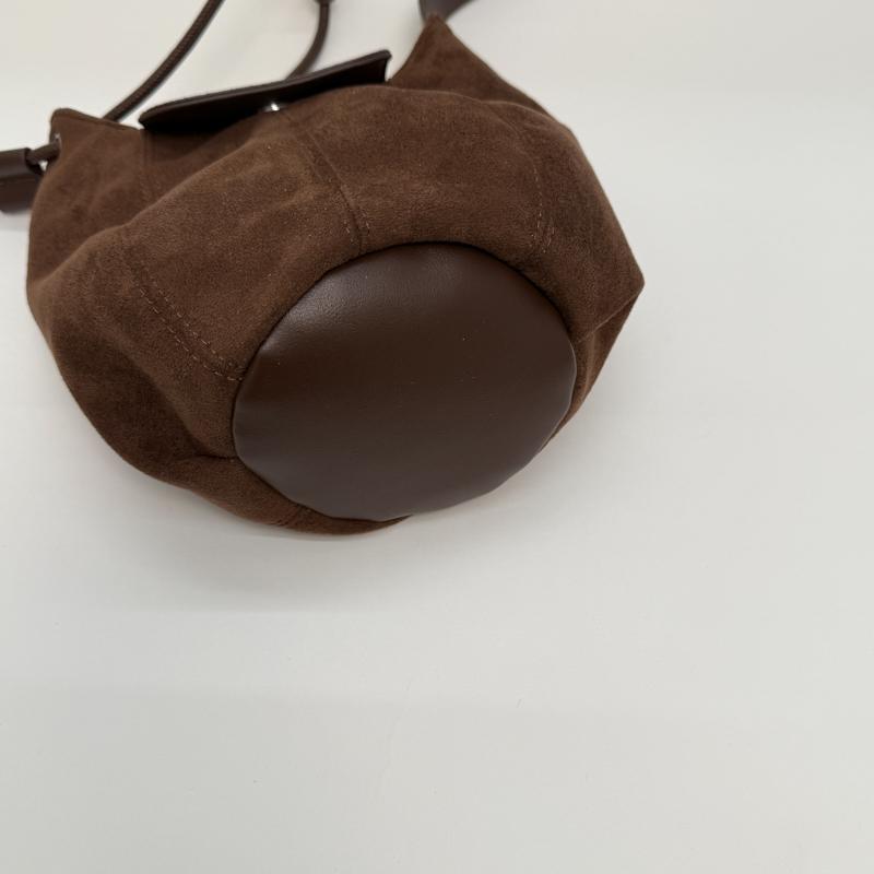 PU Suede Bucket Bag Women's Crossbody Shoulder Tote with Drawstring Closure Fashion Mini Handbag