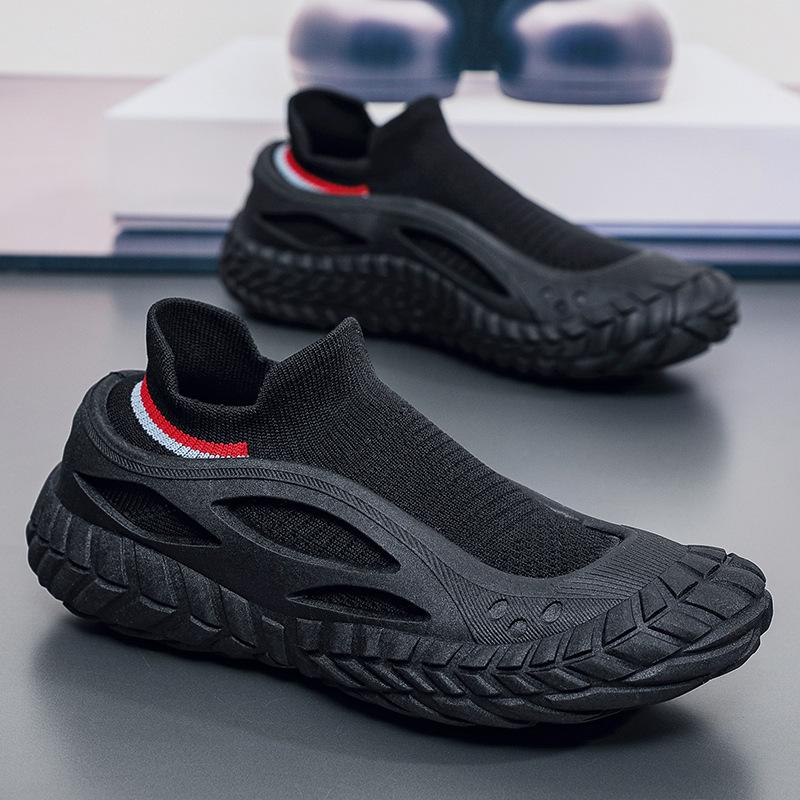 

Spring Summer New Shoes for Men Knit Casual Sock Shoes Breathable Flat Skateboard Youth Slip-on Loafers 44