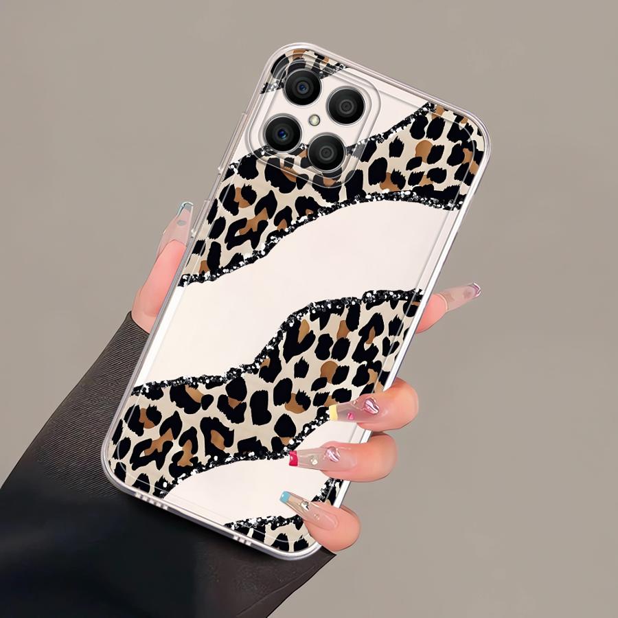Case for Honor 90 Lite X9a X9b X7b X8 X8b X8a Soft Phone Cover Minimalist Leopard Print