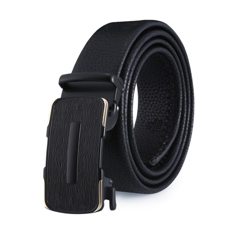 

Зеленый повседневный мужской ремень из воловьей кожи с автоматической пряжкой из сплава в деловом стиле, подарочный набор в коробке 130cm