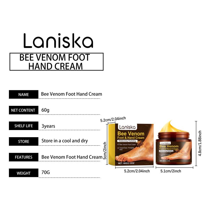 Bee Venom Foot Cream for Cracked Heels Intensive Dead Skin Removal Repairs Dry Rough Feet Foot Odor Fighting