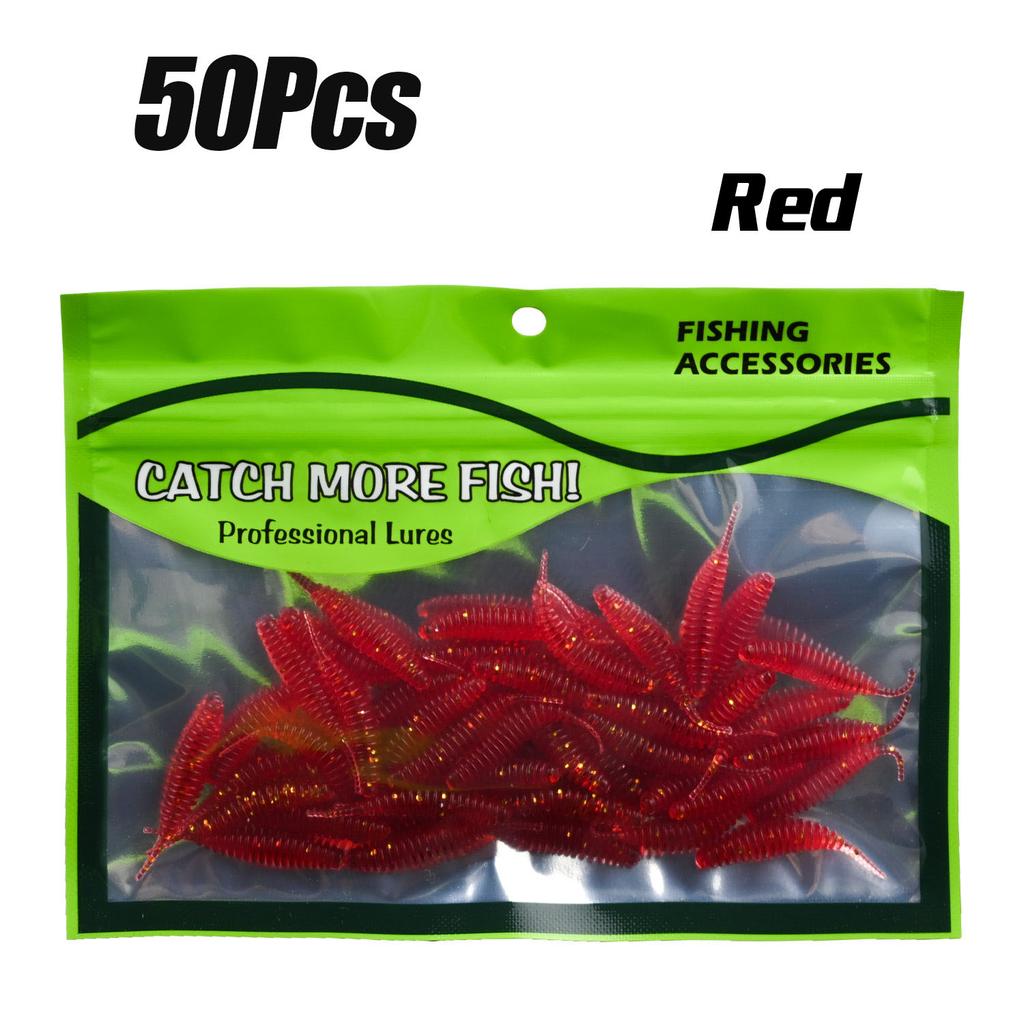 50Pcs 3.6cm Sinking-Type Needle-Tail Bubble Worm Fishing Lures, Lifelike  Ultra-Natural Swimming, Strongly Attract