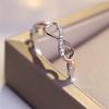 Simple Trendy 8 Shape Infinity Ring White Zircon Engagement Rings For Women Rose Gold  Color Wedding Band Two Tone Jewelry