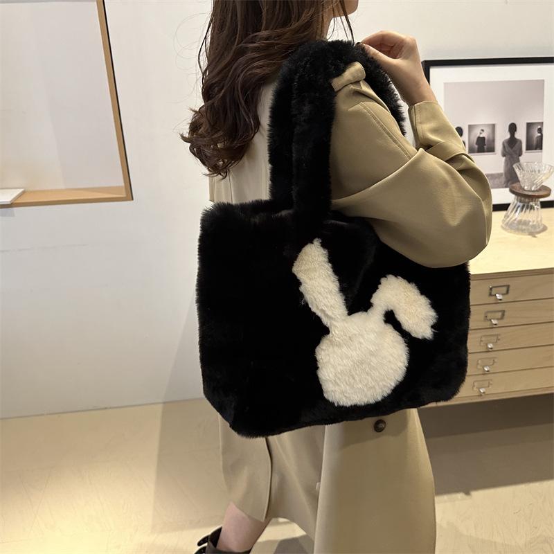 Large Capacity Plush Handbag New Winter Versatile Cute Tote Bag Underarm Bag