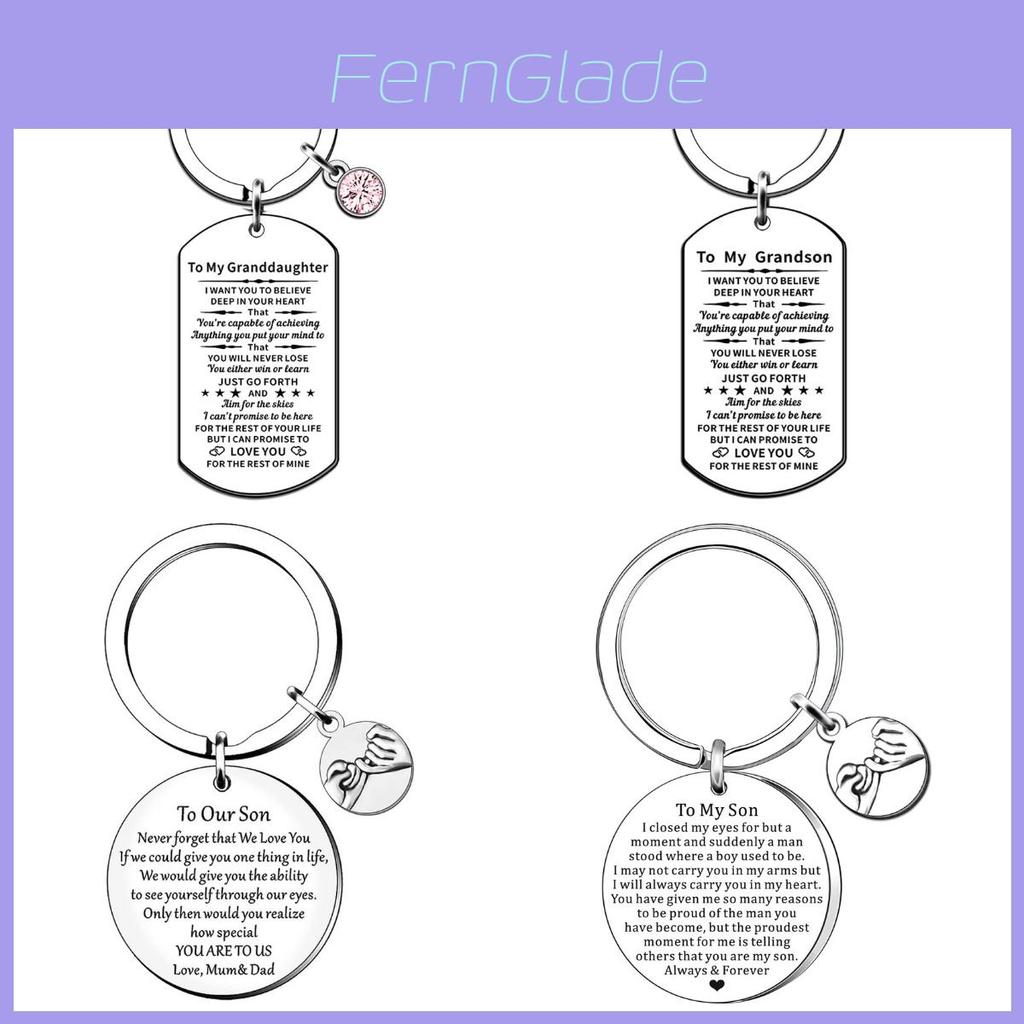 Stainless Steel Keychain Wholesale For Father's Day And Mother's Day Gift Auntie And Nephew Modern And Simple Style