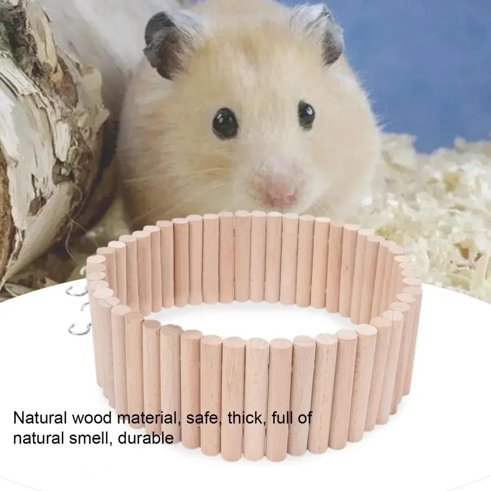 Natural Wood Hamster Parrot Ladder Toy Hamster Climbing Ladder Bridge for Gerbils Pet Bridge Toy Bur-free Bite Resistant