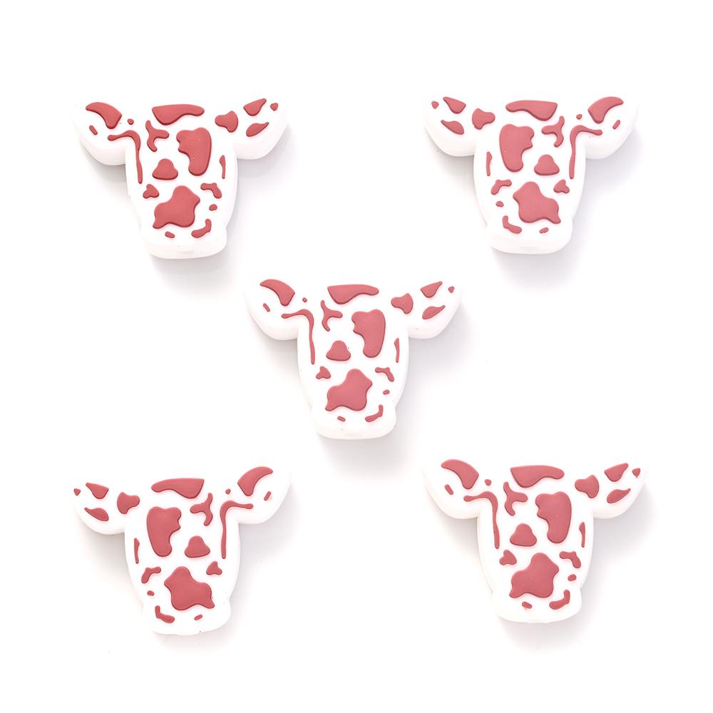 10pcs Cartoon Silicone Animal Design Food Grade Focal Teether Beads Baby Chew Toy Teething Necklace DIY Nursing Jewelry Making