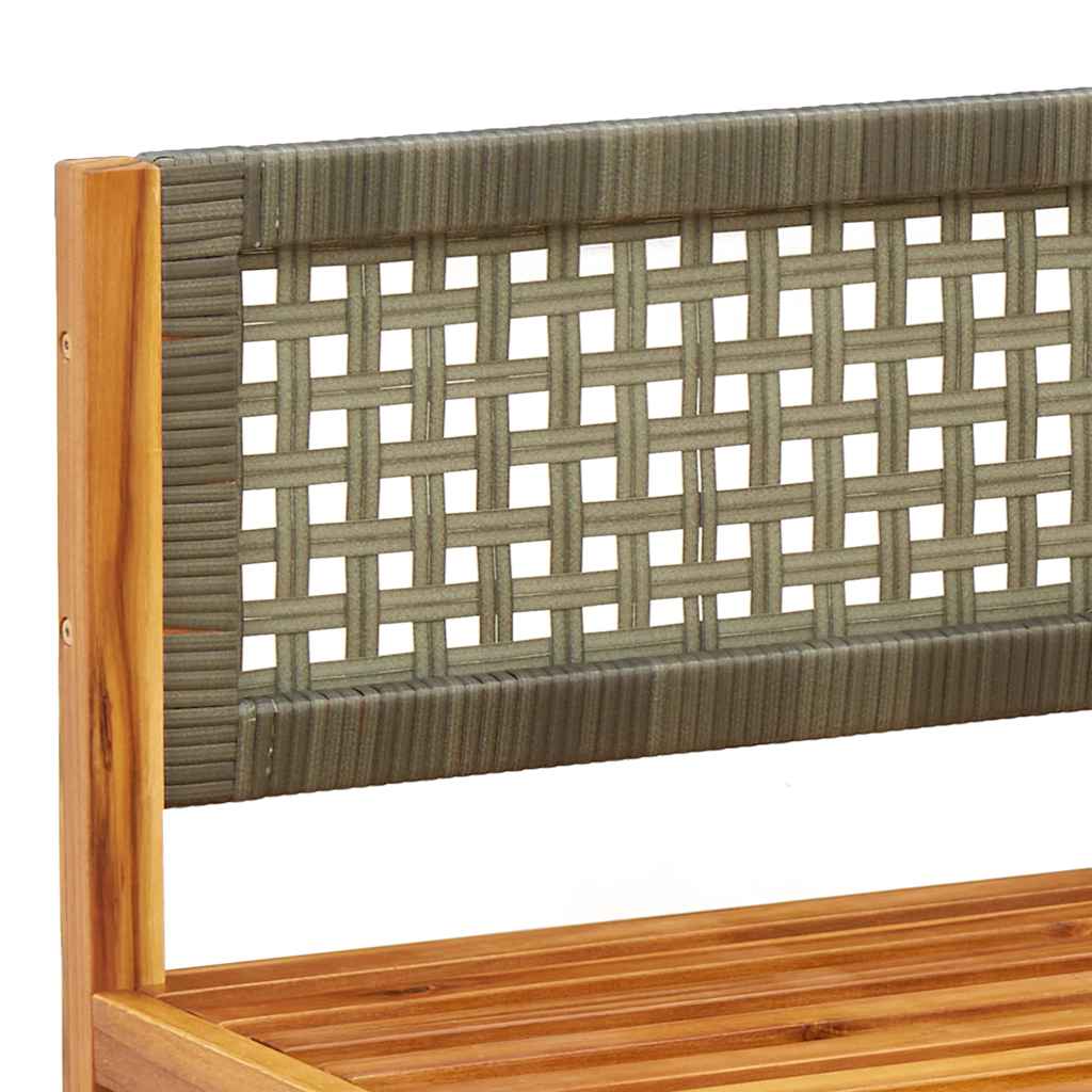 Garden Sofa Without Armrests with Cushions Acacia Wood & Rattan