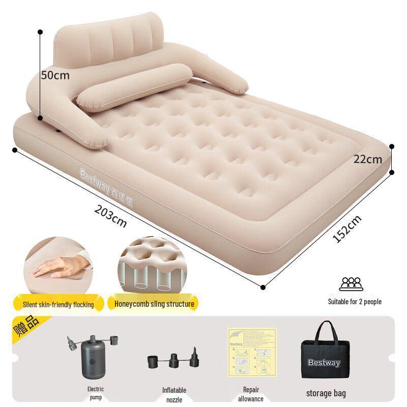 Bestway Automatische aufblasbare Matratze: Verdickt, Erhöht für Einzel-/Doppelbett, Ideal für Zuhause & Camping