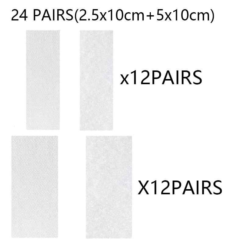 12/24pairs Heavy-Duty Double Sided Adhesive Mounting Strips Interlocking Tape  Reusable Sticky Back Tape for Hanging Organizing