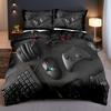 Modern Gamepad 3D Print Duvet Cover Set Youth Video Game Controller Mouse Keyboard Headphone Gaming Bedding Set For Bedroom Dorm