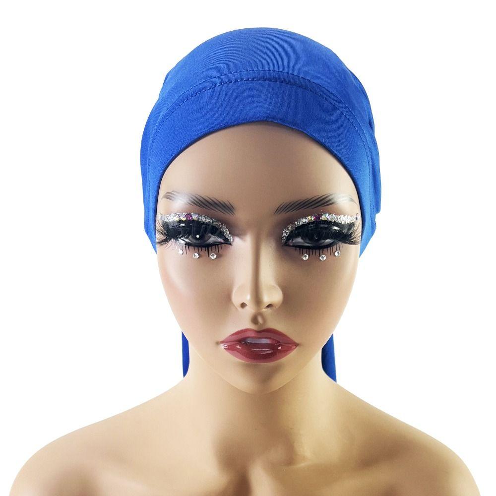 Long Hair Elastic Headband Cap Dreadlocks Tube Sock Wide Satin Head Wrap Braid Care Spandex Long Tail Bonnet Cap Women Men