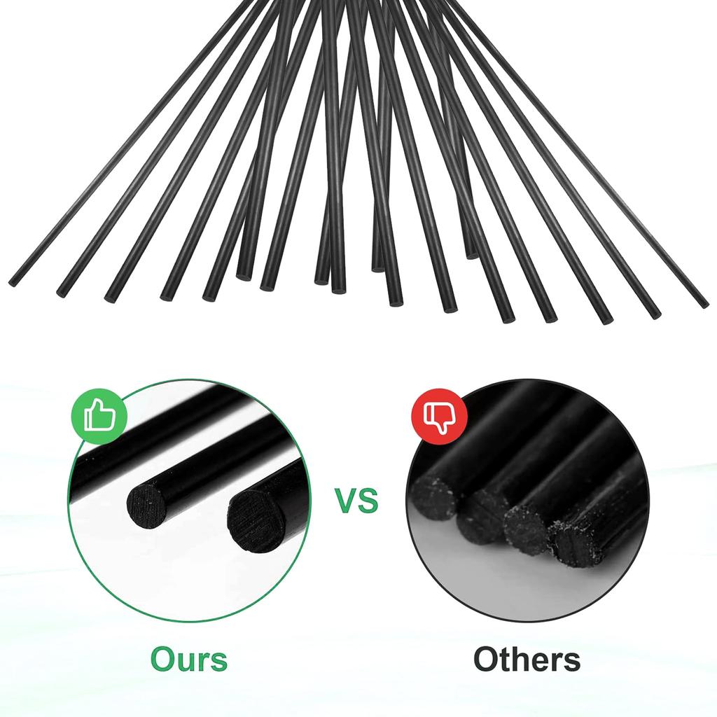 1-10pz Barra in Fibra di Vetro Nera Diametro 0,8mm/1mm/1,5mm/2mm/2,5mm/3,0mm-8mm Materiale Isolante Solidi Asta in Fibra di Vetro Lunghezza 500mm
