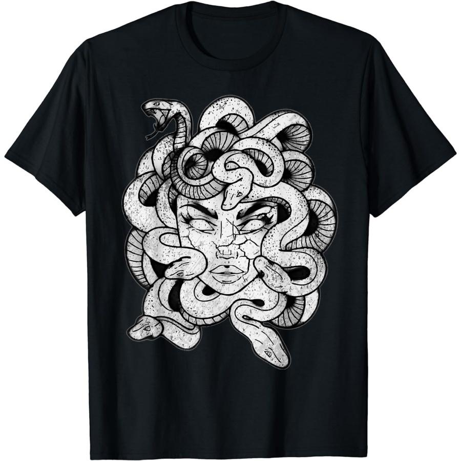 

HERSIL Medusa Black & White Stone Statue - Greek Mythology Medusa T-Shirt XXXXXL різнокольоровий