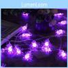 Premium Quality Purple Led String Lights Featuring Bats And Spiders For Halloween