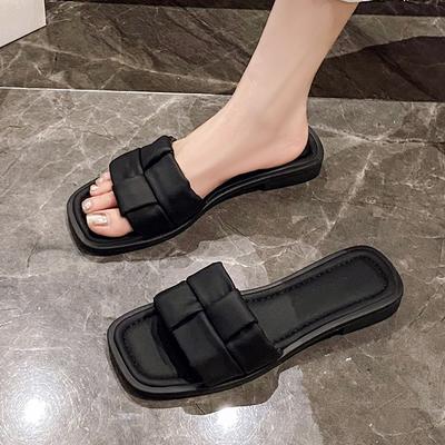 Beautiful Cool Slippers Women's Summer Wear Fashionable Versatile Skirt New Fairy Style French Flat Beach Shoes