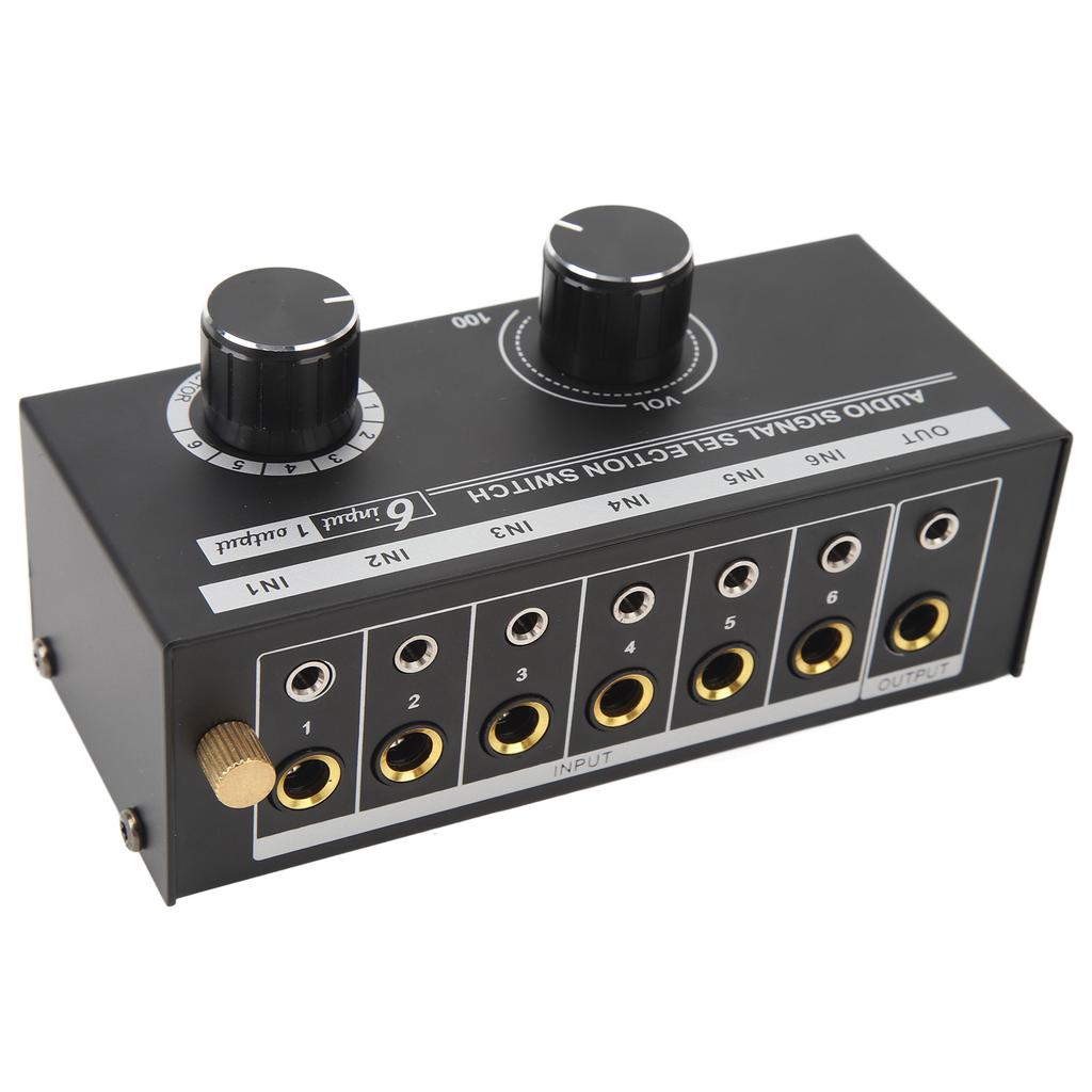 QH 06 6 Vstupní 1 výstupní audio přepínač 6 v 1 výstupní audio signálový selektor přepínač přepínač výběru zdroje Telefon