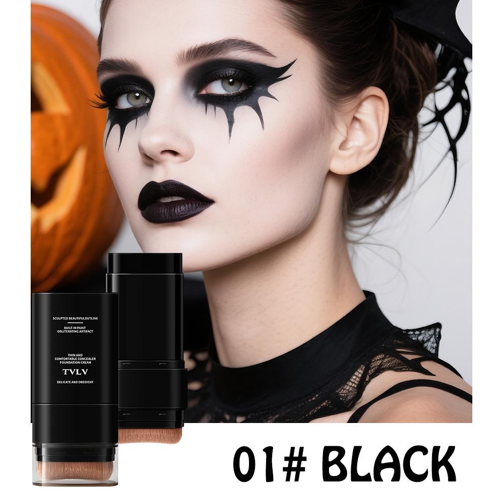 Cross TVLV Clown COS Double-Ended Black & White Foundation and Natural Concealer Face Paint Cream for Festival, Christmas, Halloween. 15g