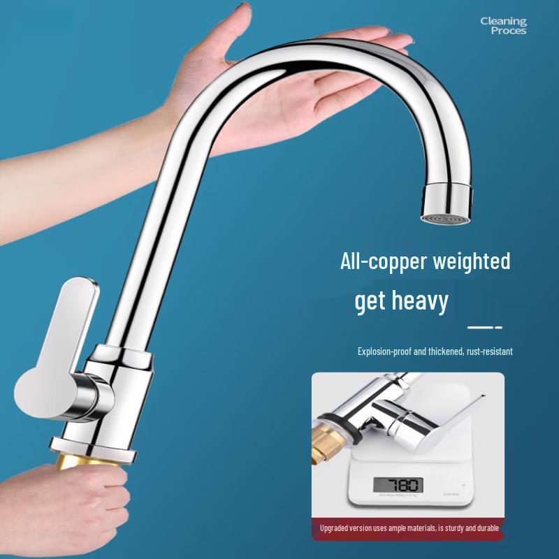 304 Stainless Steel Wall-Mounted Kitchen Faucet