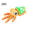 Colorful Desktop Figurine 3D Printed Animal Figures, Articulated Flexible Squid Model Sensory Stress Relief Fidget Toy Toy, Collectible Ocean