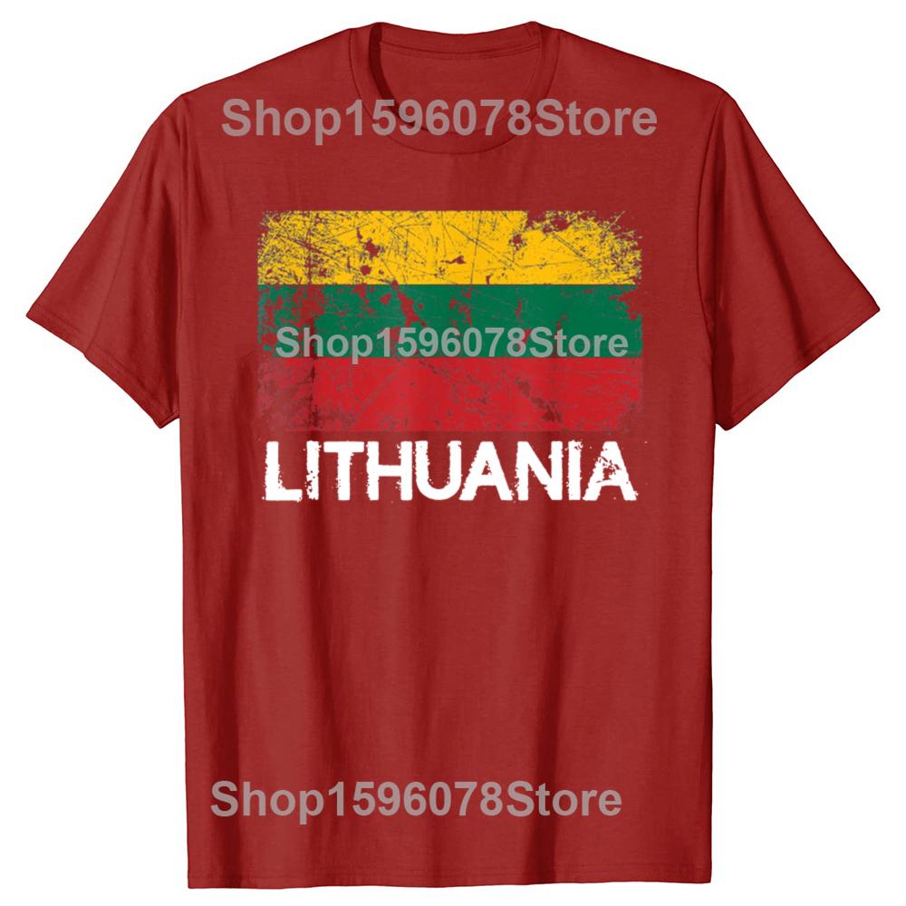 Lithuanian Flag Vintage Made In Lithuania T Shirts Streetwear Short Sleeve Birthday Gifts Summer Style T-shirt Mens Clothing
