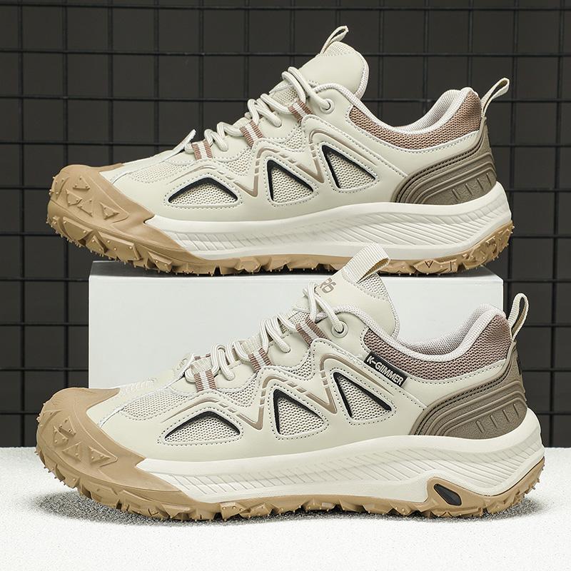 Men's Lightweight Breathable Outdoor Hiking Shoes Toe Cap Non-Slip Wear-Resistant Spring Summer Comfortable Walking Footwear