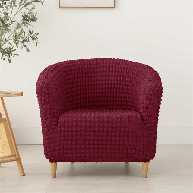 Solid Color Tub Chair Cover Spandex Stretch Club Armchair Covers Single Seat Sofa Slipcovers For Living Room Bar Coffee Shop