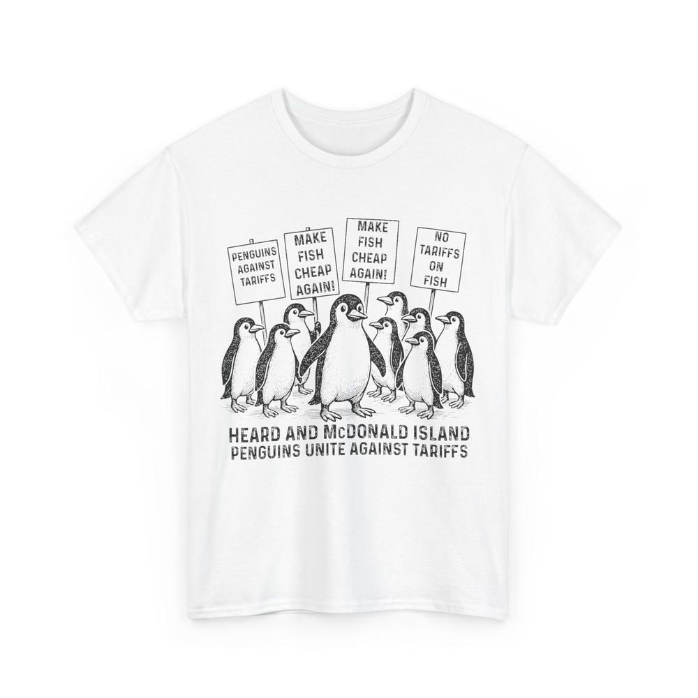 

Penguins Against Tariffs Heard Island Penguin Resist Women Men Funny Shirt L