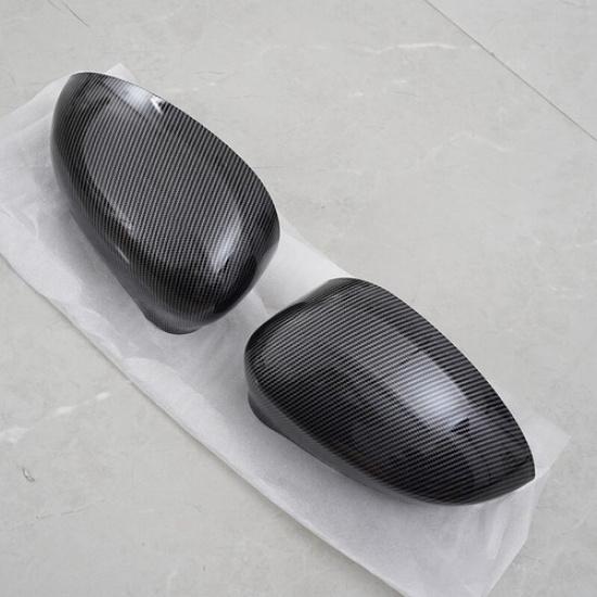 Door Wing Mirror Cover Cap Case Fits For 2007-2020 Fiat 500 Punto Carbon Style