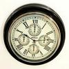 Vintage-Stil, Messing, schwarz, Holzuhr, Weltzeituhr, Wanddekoration, nautisch