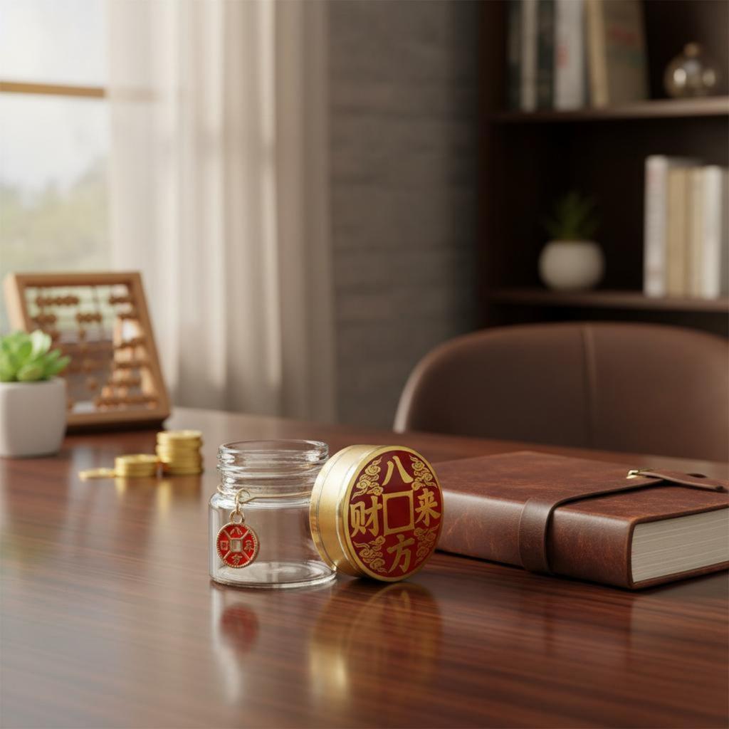 Gold Bean Savings Bottle Creative Home Decor Sealed Decorative Glass Bottle Mini Glass Storage Jar Distinctive Gift Notion