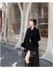 Damen Wollmantel im französischen Stil mit einzigartigen Pelzärmeln - Schicke Herbst-/Winter-Freizeitjacke