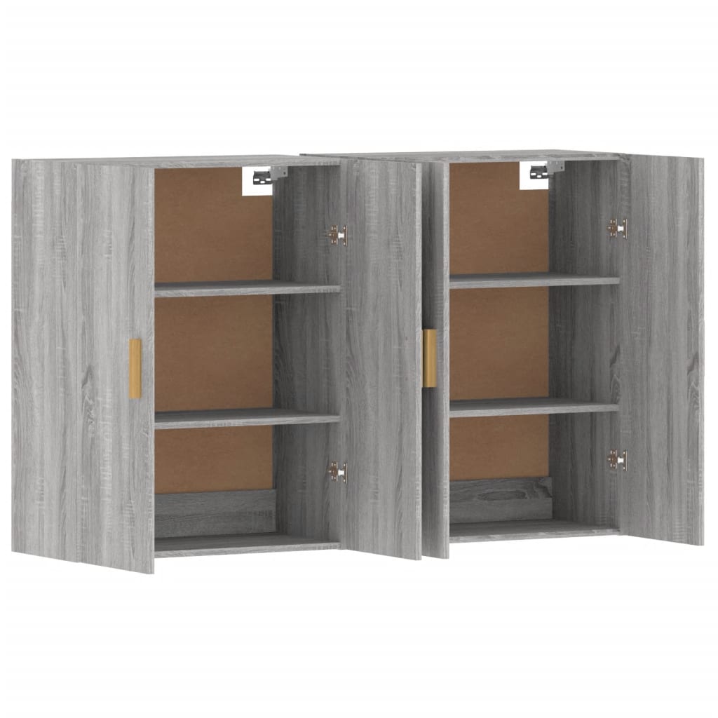 Wall Cabinets 2 pcs Grey Sonoma Wood Based Material