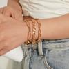 Fashion personality bamboo thick chain metal bracelet female, trend temperament multi-layer