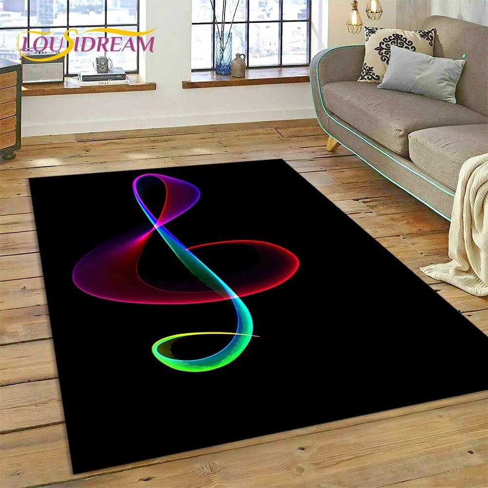 3D Piano Art Creative Musical Note Carpet Rug for Home Living Room Bedroom Sofa Doormat Decor,Child Area Rug Non-slip Floor Mat