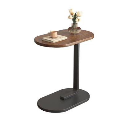 Tavolino da divano moderno, semplice e portatile, per soggiorno, camera da letto, colore noce, struttura nera