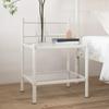 Day and Night - Day and Night Transparent White Glass Metal Bedside Table 45x34.5x60.5cm