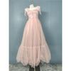 Foreign Trade Order in Home Aura Puffy Large Swing Skirt Vacation Mesh Slimming Beautiful Banquet Party Dopamine Dress